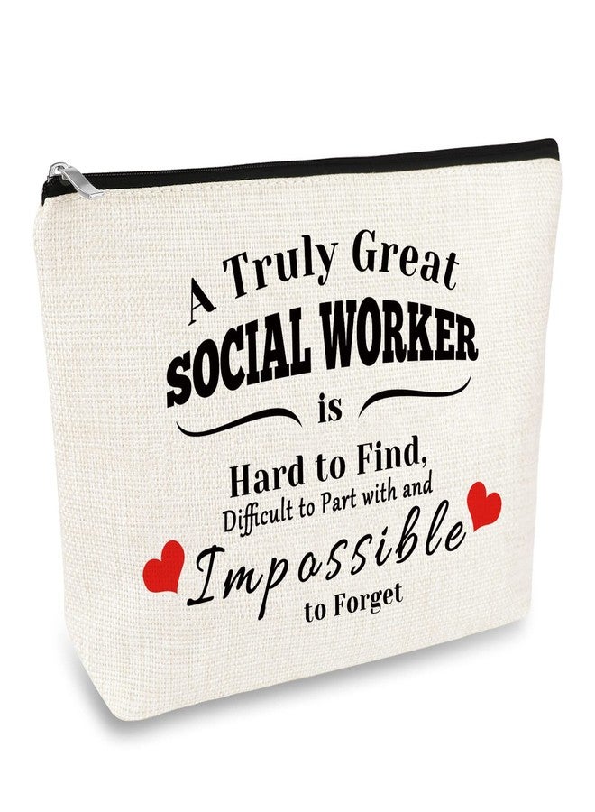 Mikela Social Worker Appreciation Gift Makeup Bag Thank You Gifts for Social Worker Birthday Graduation Gift for Employee Volunteer Social Worker Nurse Mentor Teacher Cosmetic Bag Pouch Travel Toiletry Bag - Image 1