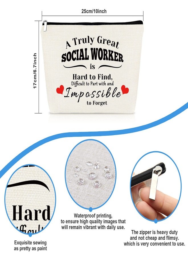 Mikela Social Worker Appreciation Gift Makeup Bag Thank You Gifts for Social Worker Birthday Graduation Gift for Employee Volunteer Social Worker Nurse Mentor Teacher Cosmetic Bag Pouch Travel Toiletry Bag - Image 2