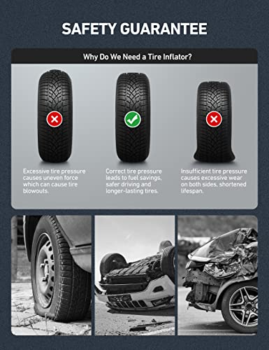 AstroAI مقياس ضغط الإطارات الرقمي من أسترو إيه آي مع مضخة، 250 PSI ملحقات الهواء وضاغط ثقيل مع موصل سريع، دقة عرض 0.1، ملحقات السيارات، عبوة 2 - Image 3