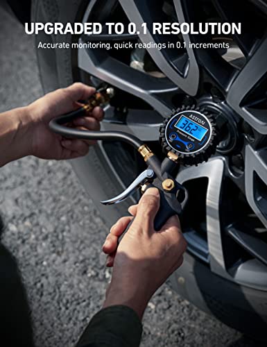 AstroAI مقياس ضغط الإطارات الرقمي من أسترو إيه آي مع مضخة، 250 PSI ملحقات الهواء وضاغط ثقيل مع موصل سريع، دقة عرض 0.1، ملحقات السيارات، عبوة 2 - Image 5