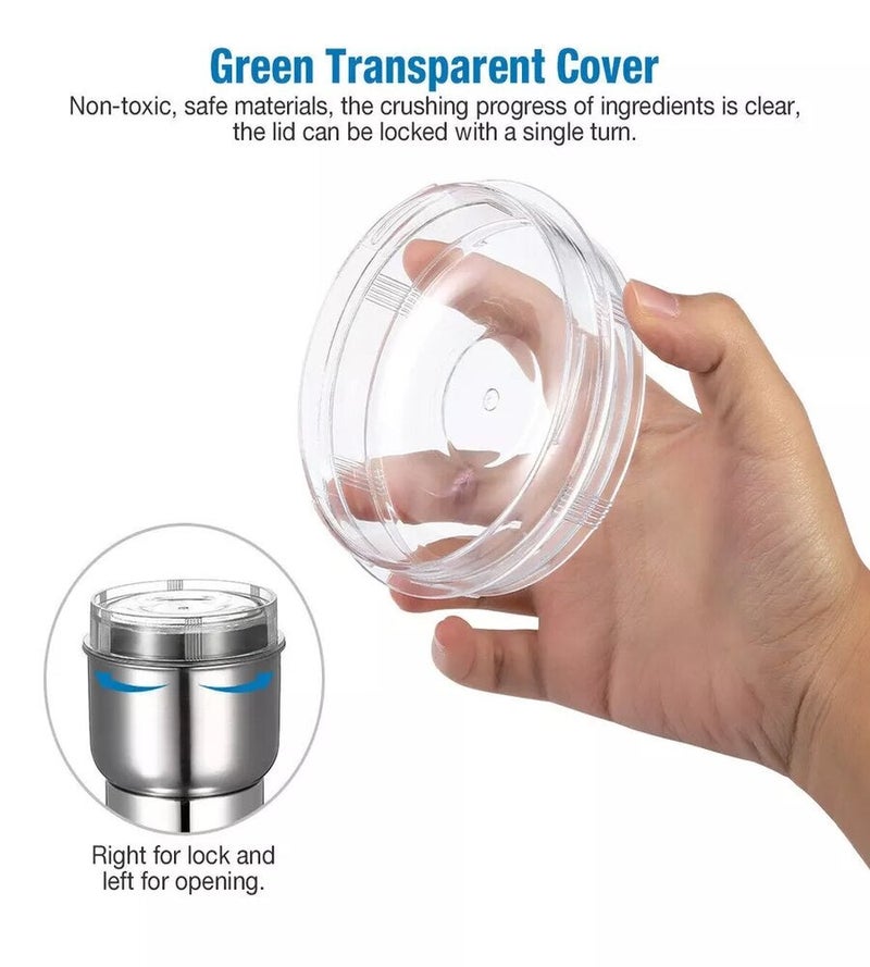 شظايا كريست سليفرز كريست G-8300 مطحنة قهوة وتوابل كهربائية بـ 4 شفرات ستانلس ستيل قوة 300 وات فضي - Image 4