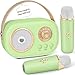 PRUNUS C20 Mini Karaoke MachineValentines Day Gifts for Her Him Kids MensPortable Bluetooth Speaker with 2 Wireless Microphone for Boys Girls 312 Years Old Birthday Party Green - Image 3