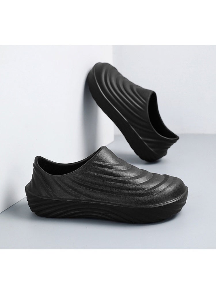 Unisex Adults Kitchen Safety Shoes Chef Shoes Non Slip Garden Work Shoes Lightweight Waterproof Restaurant Food Service Shoes UK5-10, Black, - Image 2