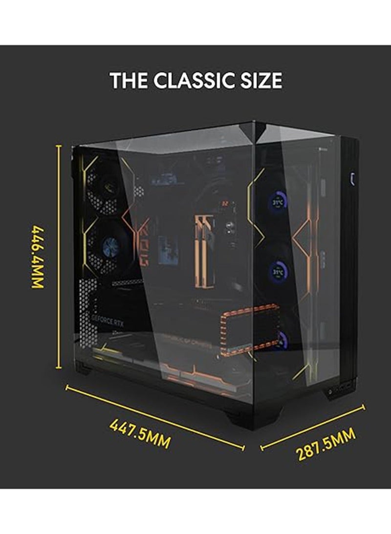 انفني ارك حاسوب ألعاب INFINIARC RTX 5060 المكتبي (صندوق Lian Li O11D VISION، لوحة أم B650، بطاقة رسومات RTX 5060 بسعة 8 جيجابايت، معالج AMD Ryzen 5 7600، ذاكرة RAM بسعة 16 جيجابايت DDR5، قرص SSD M.2 بسعة 1 تيرابايت، مبرد سائل أسود ARGB بحجم 360 مم، مزود طاقة 650 واط برونزي، ويندوز برو) أسود - Image 3
