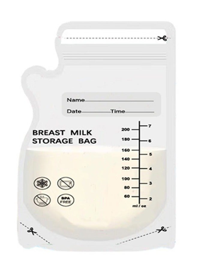 عام 30 قطعة من أكياس تخزين حليب الأم بسعة 200 مل، أكياس حفظ حليب الثدي للاستعمال مرة واحدة، أكياس فريزر مع قلم تحديد، 6 أونصة - Image 1