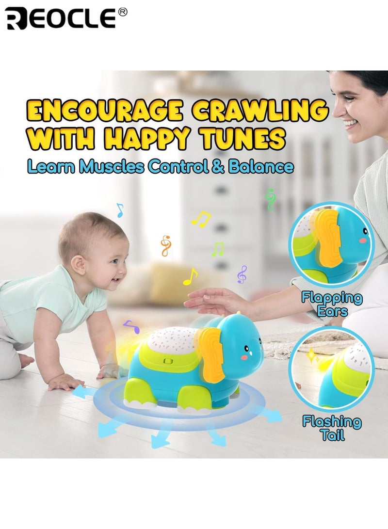 ريوكل لعبة طفل موسيقية زاحفة للأطفال مع جهاز عرض الضوء والصوت التعلم التعليمي المبكر الألعاب الحسية التنموية لمدة 6 إلى 12 شهرا للأطفال الصغار الأولاد والبنات - Image 3