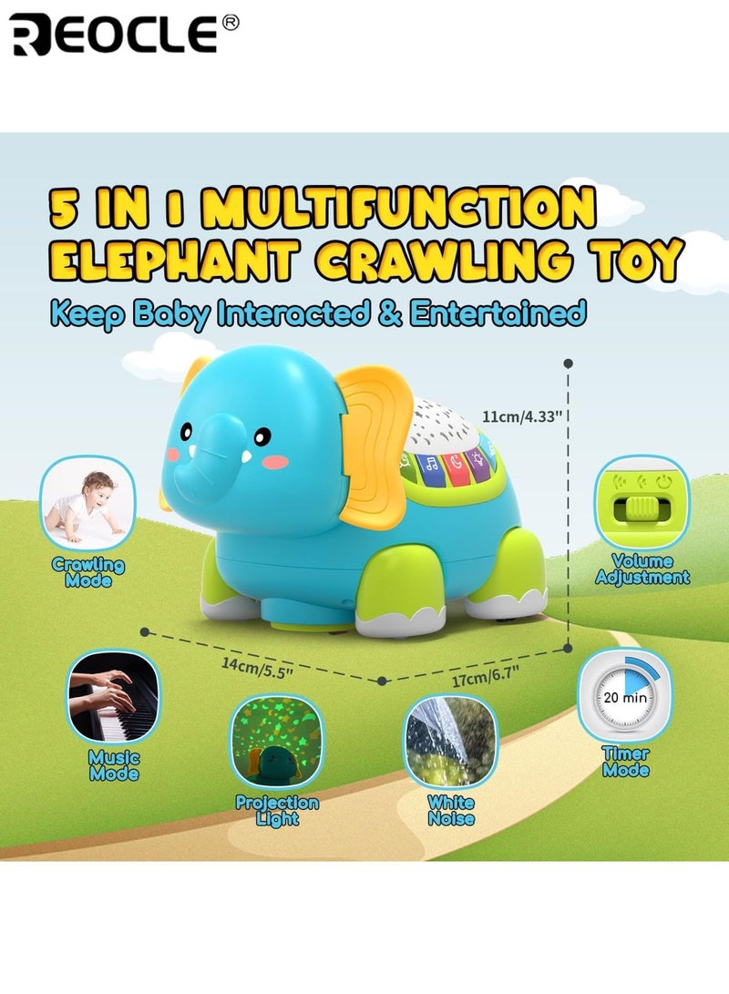 ريوكل لعبة طفل موسيقية زاحفة للأطفال مع جهاز عرض الضوء والصوت التعلم التعليمي المبكر الألعاب الحسية التنموية لمدة 6 إلى 12 شهرا للأطفال الصغار الأولاد والبنات - Image 2