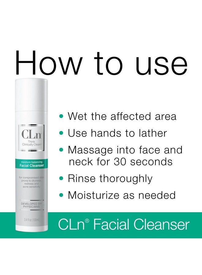 سي إل إن منظف الوجه CLn® - منظف مرطب للوجه مع الجلسرين، للبشرة المعرضة للجفاف والأكزيما والاحمرار والتهيج وحساسية حب الشباب، خالٍ من العطور والبارابين، 3.4 أونصة سائلة. - Image 5