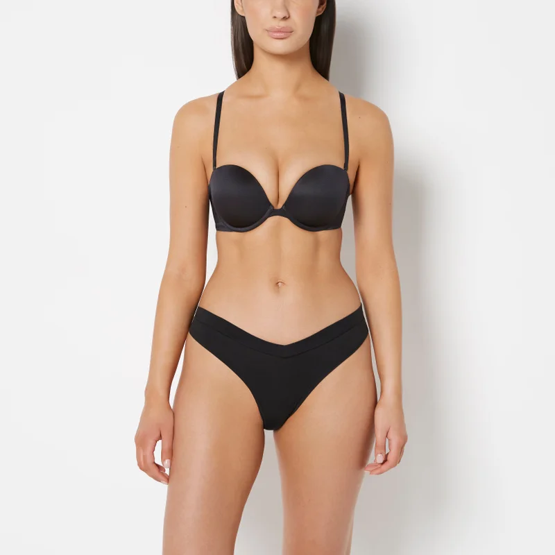 لا سينزا La Senza Up 2 Cup Strapless In Tuxedo Black