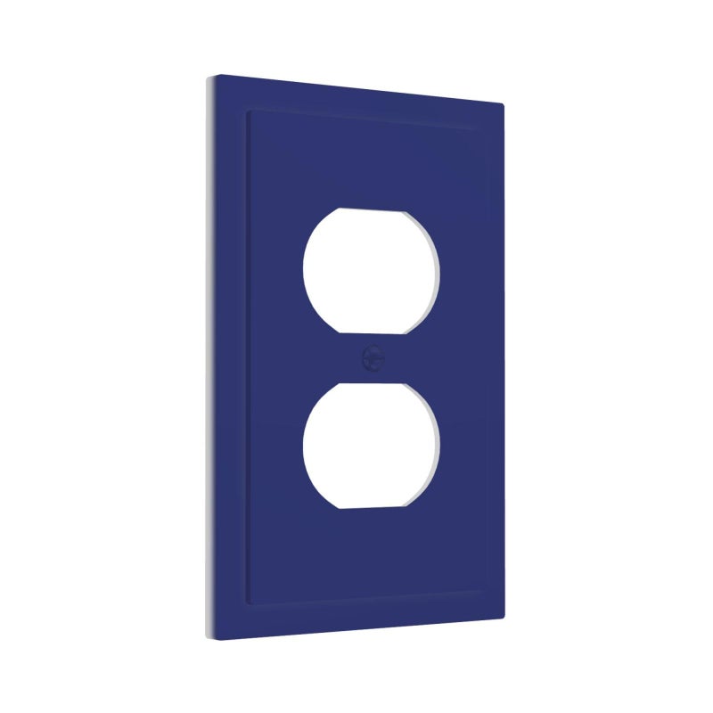 Spshian Decorative Outlet Covers Dark Blue 1 Gang Duplex Light Switch Cover Plate Electrical Switch plates Wall Plates Decora Socket Covers for Bathroom Home Decor