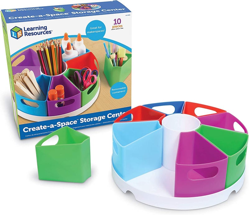 Learning Resources Create a Space Storage Center Toy Desk Organizer Classroom Workspace Must Haves Homeschool Organization Arts Crafts Caddy Office Teacher Supplies - Image 2