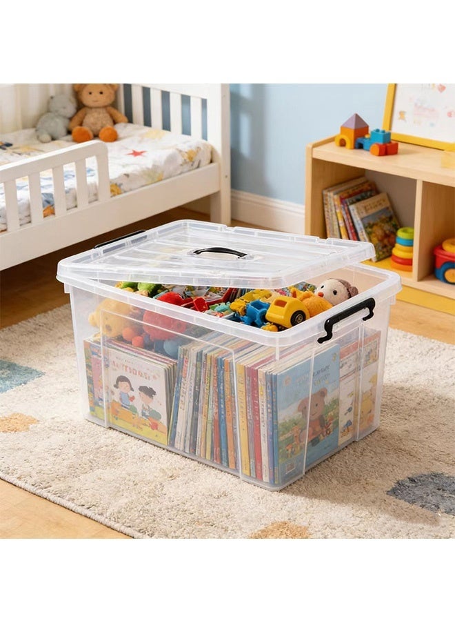JCB CHIC 3 pcs Large Clear Plastic Storage Bin with Lid, 100L Heavy Duty Stackable Storage Box ，Transparent Organizer Container for Clothes, Bedding, Toys, Home & Office Use - Image 4
