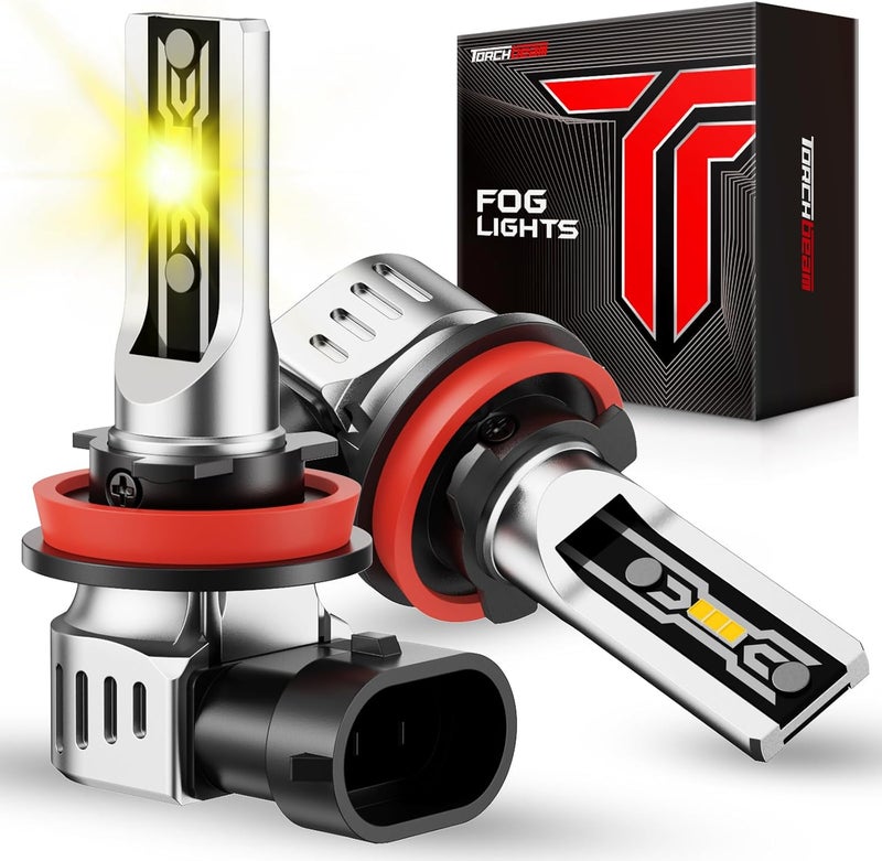 Torchbeam H11/H16/H8 LED Fog Light Bulbs Yellow, 12000 Lumen Upgrade,600% Brightness H11 Yellow LED Fog Lights, 1:1 Replacement For Cars,Trucks,and SUVs,3-minute quick installation,Pack of 2 - Image 1