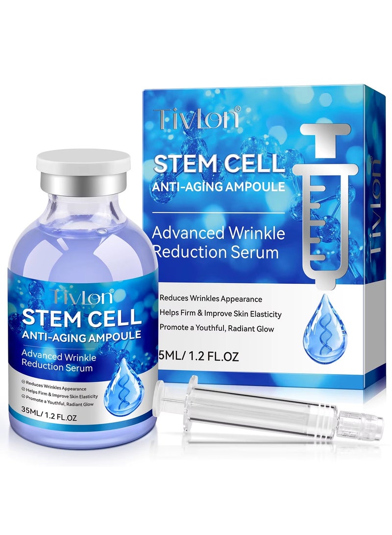 TIVLON Stem Cell Serum 35ml Anti Aging Anti Wrinkle Stem Cell Ampoule Facial Serum Reduce Wrinkles Moisturizes Skin Stimulate Collagen Firm & Improve Skin Promote Youthful Glow - Image 1