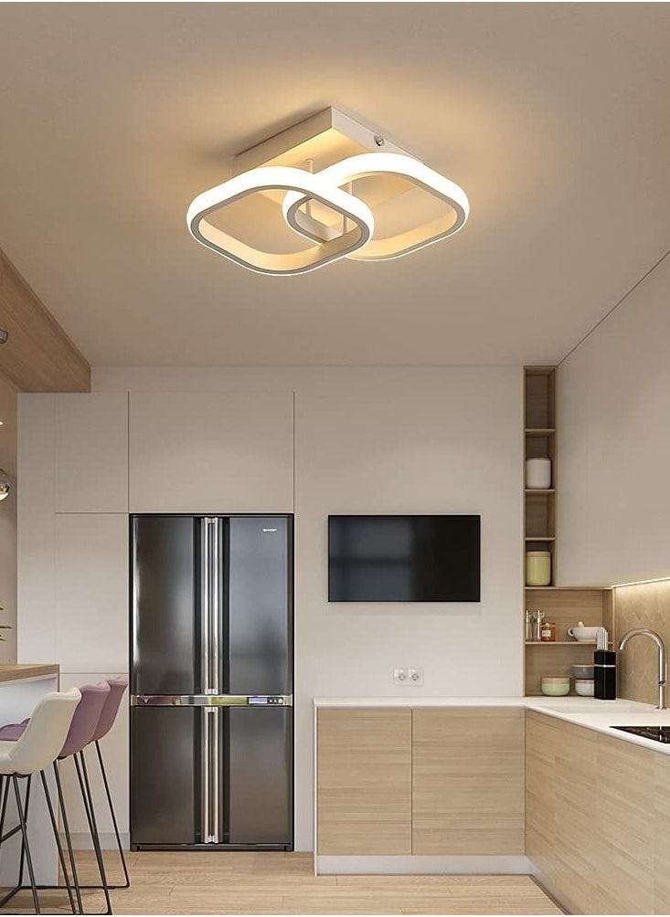 XiuWoo - LED Ceiling Light 22W Modern LED Energy Saving Light, LED Ceiling Lamp for Hallway Entrance Office Bedroom Kitchen Metal Square Design Ceiling Lighting Fixture 3 Color 3000K-6500K - Image 1