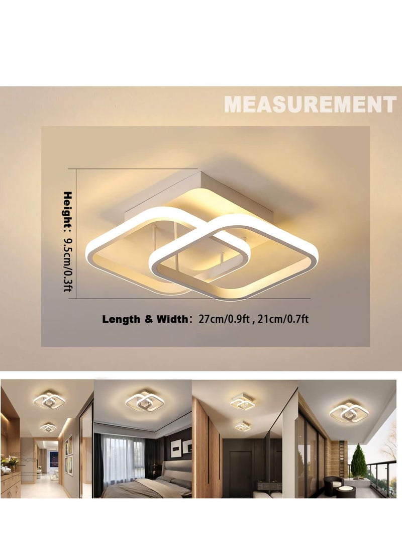 XiuWoo - LED Ceiling Light 22W Modern LED Energy Saving Light, LED Ceiling Lamp for Hallway Entrance Office Bedroom Kitchen Metal Square Design Ceiling Lighting Fixture 3 Color 3000K-6500K - Image 1