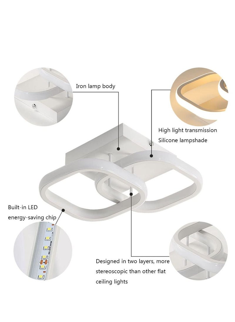 XiuWoo - LED Ceiling Light 22W Modern LED Energy Saving Light, LED Ceiling Lamp for Hallway Entrance Office Bedroom Kitchen Metal Square Design Ceiling Lighting Fixture 3 Color 3000K-6500K - Image 1