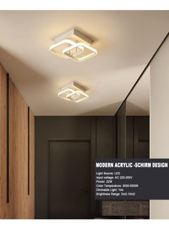 XiuWoo LED Ceiling Light 22W Modern LED Energy Saving Light, LED Ceiling Lamp for Hallway Entrance Office Bedroom Kitchen Metal Square Design Ceiling Lighting Fixture 3 Color 3000K-6500K  - Image 3