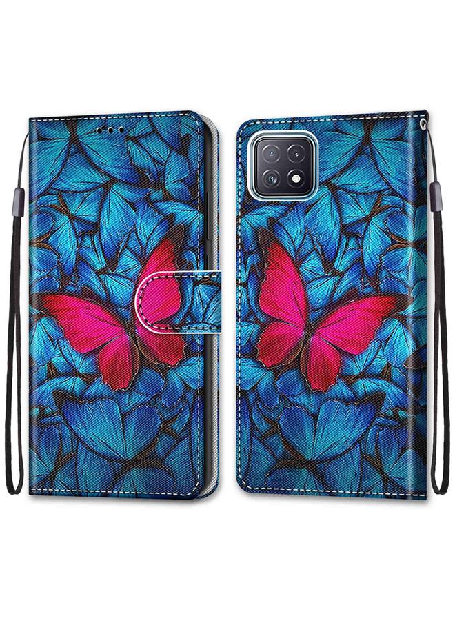 S-TOP Case For OPPO A72 5G / A73 5G / A53 5G Coloured Drawing Cross Texture Horizontal Flip PU Leather Case with Holder & Card Slots & Wallet & Lanyard - Image 2