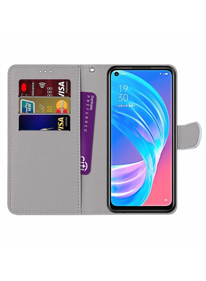 S-TOP Case For OPPO A72 5G / A73 5G / A53 5G Coloured Drawing Cross Texture Horizontal Flip PU Leather Case with Holder & Card Slots & Wallet & Lanyard - Image 4