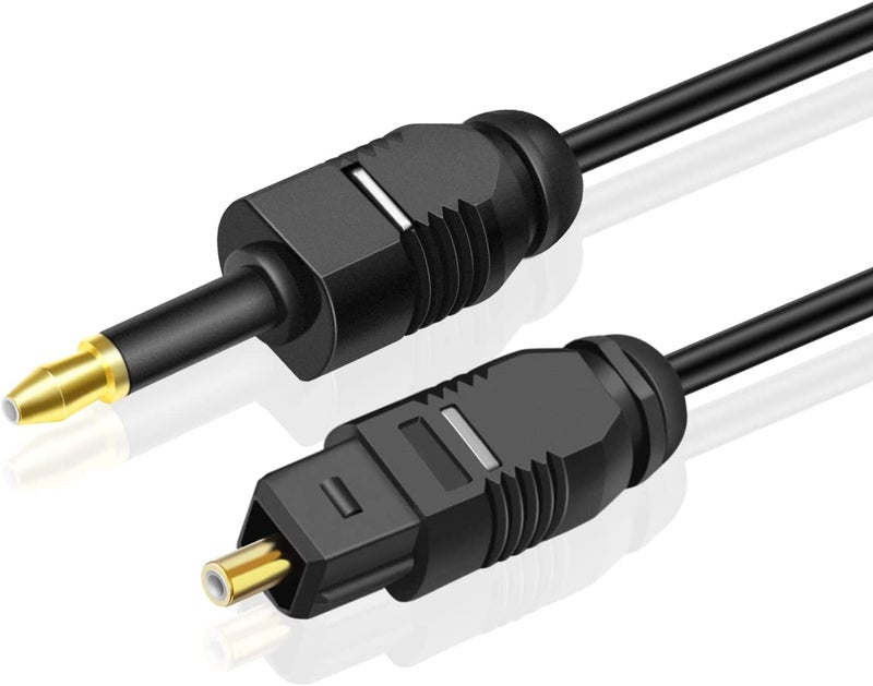 ETZIN Mini Toslink to Toslink Digital Optical Audio Cable - Standard Toslink to Mini Toslink Male Plug Connector Adapter Converter Jack Wire (2 Meter) 698OC - Image 2
