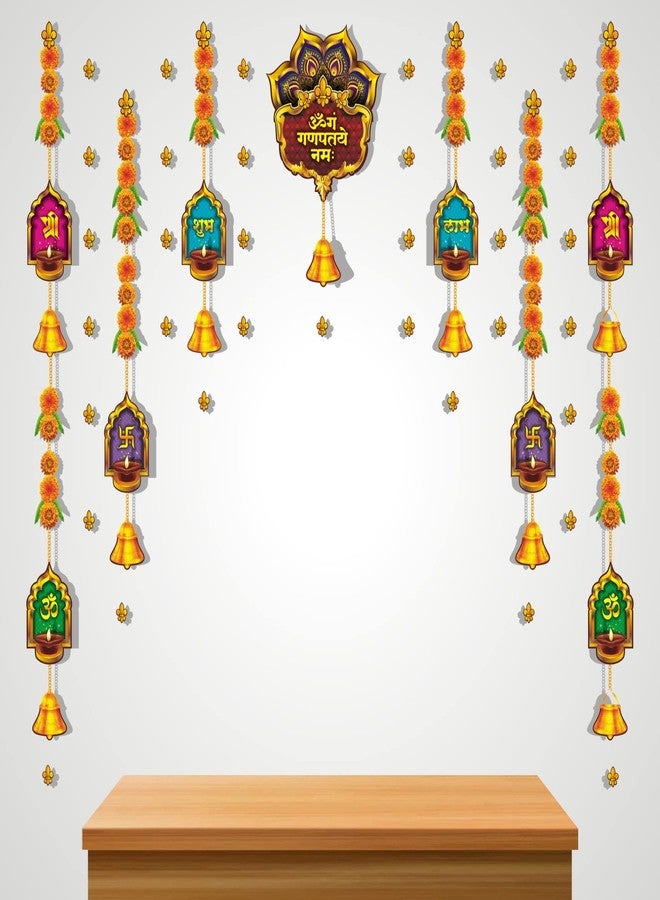 Shree Space® Classic Wall Sticker for Festival & Home Temple Decoration | Transparent PVC Sticker for Door, Pooja Room, Entrance | 120x70cm | Easy Peel & Stick | Reusable Décor - Image 1