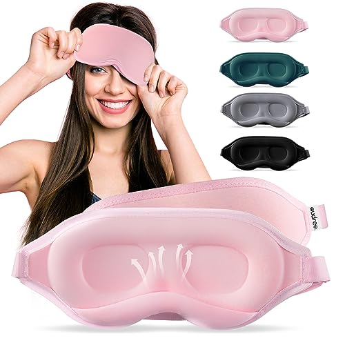Audree Eye Mask for Sleeping 3D Contoured 100 Sleep Mask Light Blocking Sleeping Eye Mask for Women Men Zero Eye Pressure Night Blindfold Soft Eye Cover Pink - Image 2