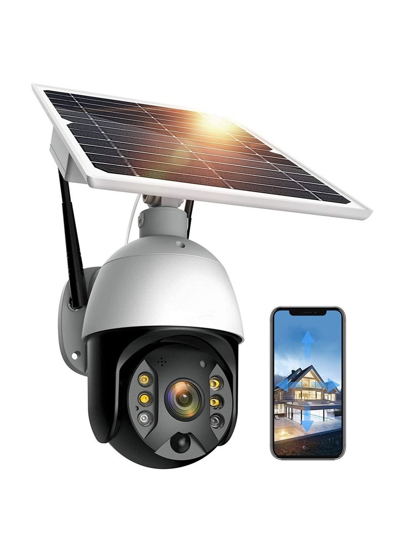 Generic Outdoor Security Camera,Solar Powered Battery WiFi Camera Wire Free Outdoor 1080P Pan Tilt Wireless Camera PIR Motion 2 Way Audio Night Vision Cloud Storage  - Image 1