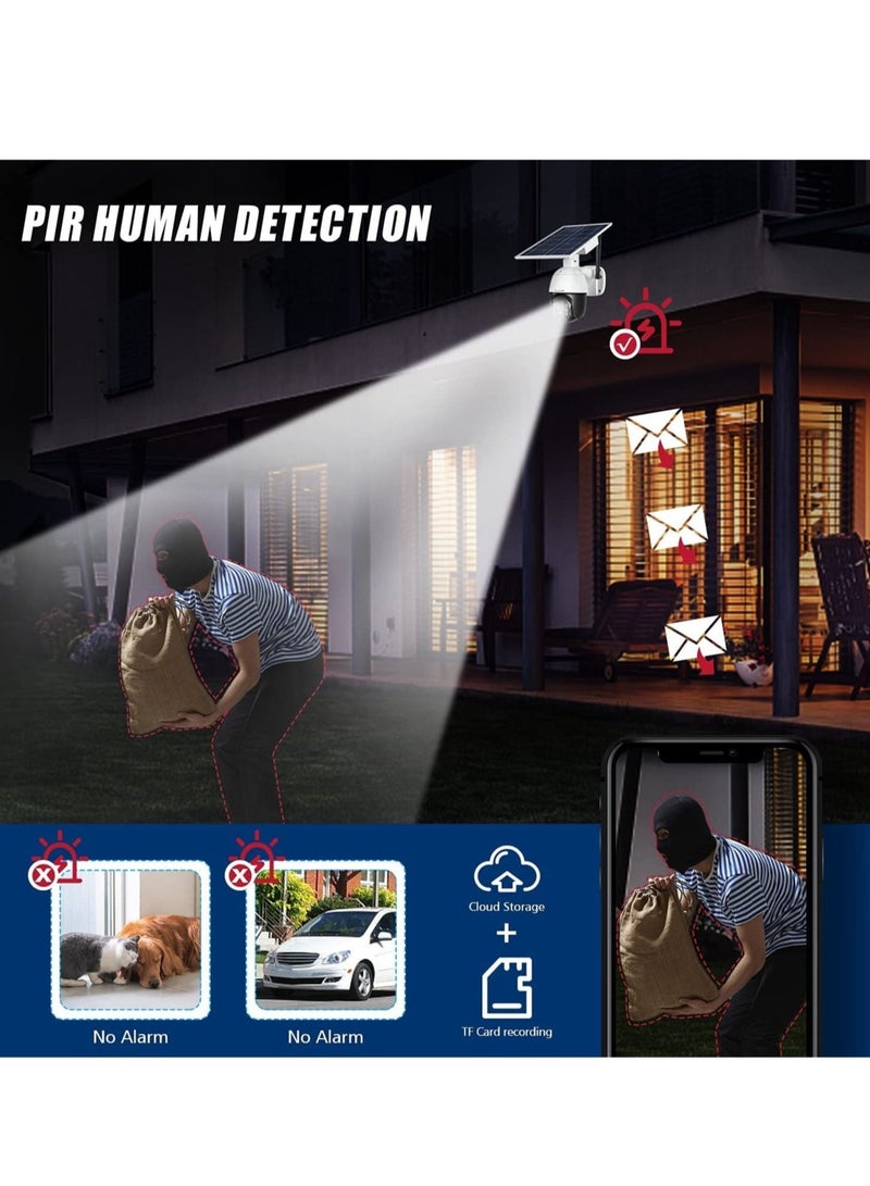 Generic Outdoor Security Camera,Solar Powered Battery WiFi Camera Wire Free Outdoor 1080P Pan Tilt Wireless Camera PIR Motion 2 Way Audio Night Vision Cloud Storage  - Image 4