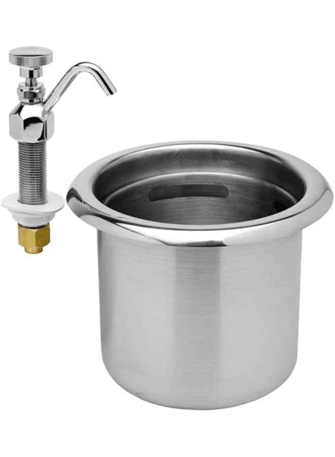 SOFIA REFRIGERATION Stainless Steel Drop In Dipper Well Bowl and Faucet Set, Ice cream scoop rinser - Image 4