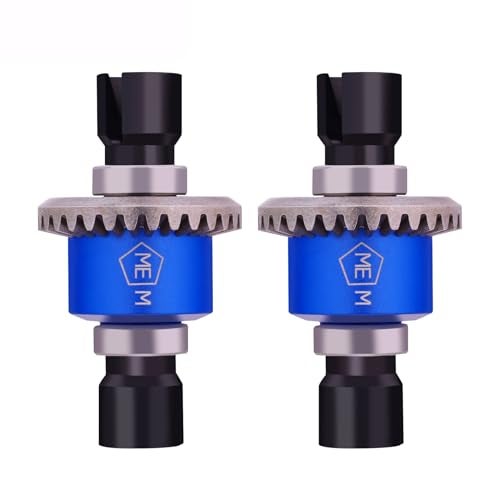 Mesimsple 2PCS Alum H16BM Front Rear Differential Diff Gear for 116 H16BM H16207 16208 16209 16210 H16 114 14301 14302 14209 14210 H14BM Series Upgrades Part Blue - Image 1