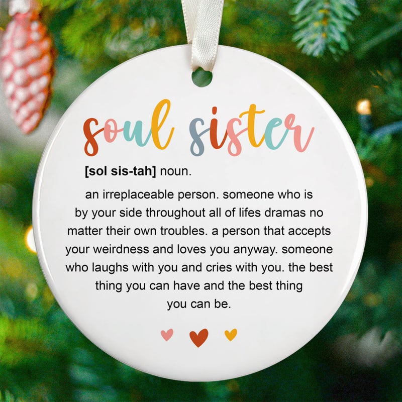 SUCHAGIFT Best Friend Ornaments for Christmas Tree - Friendship Christmas Ornaments  Best Friend Ornaments for Women - Bestie Ornaments  Friendship Ornaments - Bestie Gifts - Ceramic Christmas Ornaments 2024 - Image 1