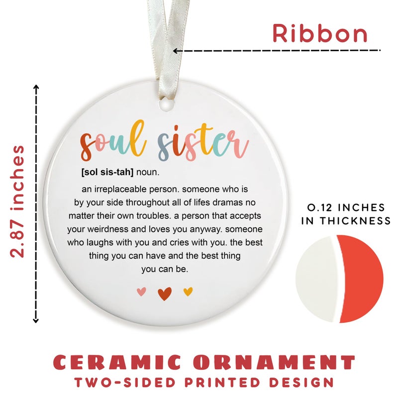 SUCHAGIFT Best Friend Ornaments for Christmas Tree - Friendship Christmas Ornaments  Best Friend Ornaments for Women - Bestie Ornaments  Friendship Ornaments - Bestie Gifts - Ceramic Christmas Ornaments 2024 - Image 2