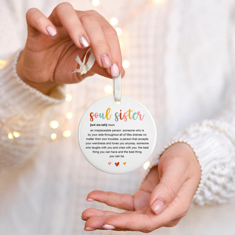 SUCHAGIFT Best Friend Ornaments for Christmas Tree - Friendship Christmas Ornaments  Best Friend Ornaments for Women - Bestie Ornaments  Friendship Ornaments - Bestie Gifts - Ceramic Christmas Ornaments 2024 - Image 5