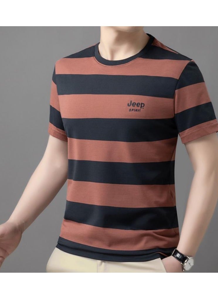 Jeep Men's  Short Sleeved T-shirt Round Neck Pullover Sweatshirt Simple Running Top  - Image 2