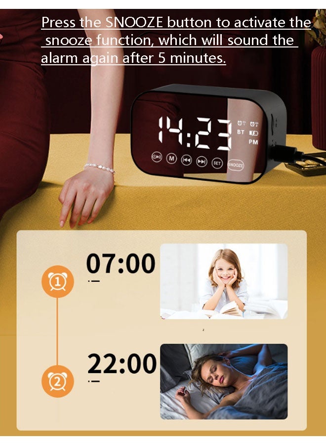 نيوترل مكبر صوت بلوتوث محمول M3 مزود بفتحة لبطاقة الذاكرة، ويتميز بوظائف الإضاءة والساعة والمنبه. استمتع بالموسيقى، وأجب على المكالمات، واستمع إلى محطات الراديو FM. مثالي للطلاب وموظفي المكاتب وغيرهم. (أبيض) - Image 3