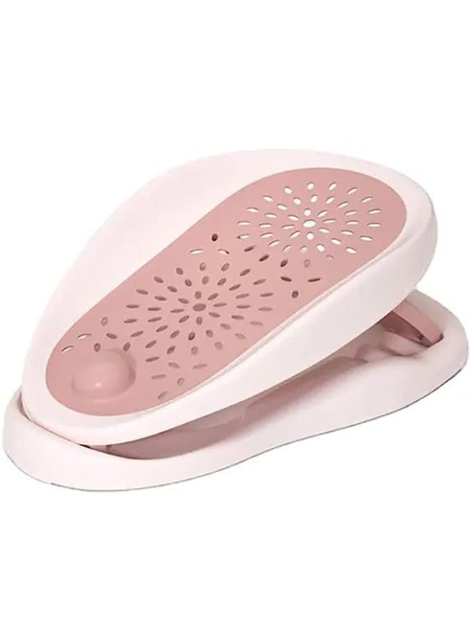 Premify كرسي استحمام أطفال ناعم، كرسي استحمام مقاوم للماء وغير قابل للانزلاق للأطفال الرضع، دعامة دعم الاستلقاء لكرسي الاستحمام، كرسي استحمام قابل للتعديل مع قاعدة - وردي. - Image 1