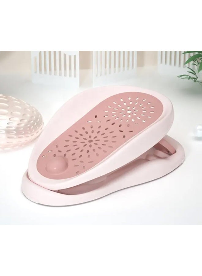 Premify كرسي استحمام أطفال ناعم، كرسي استحمام مقاوم للماء وغير قابل للانزلاق للأطفال الرضع، دعامة دعم الاستلقاء لكرسي الاستحمام، كرسي استحمام قابل للتعديل مع قاعدة - وردي. - Image 3