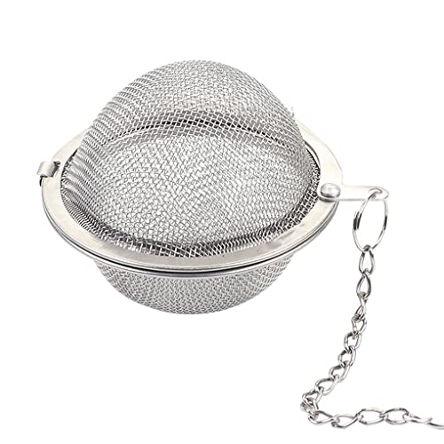 Mockery Stainless Steel Mesh Tea Ball with Chain Tea Infuser Strainers Interval Diffuser Infuser Filters for Loose Leaf Tea, Herbal, Spices, Seasonings, Drain, Rinse, Coffee, Rice (Small) - Image 1