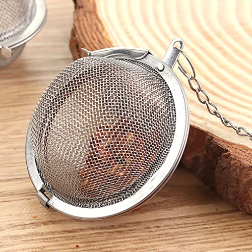 Mockery Stainless Steel Mesh Tea Ball with Chain Tea Infuser Strainers Interval Diffuser Infuser Filters for Loose Leaf Tea, Herbal, Spices, Seasonings, Drain, Rinse, Coffee, Rice (Small) - Image 5