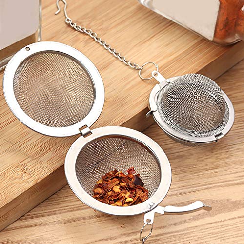 Mockery Stainless Steel Mesh Tea Ball with Chain Tea Infuser Strainers Interval Diffuser Infuser Filters for Loose Leaf Tea, Herbal, Spices, Seasonings, Drain, Rinse, Coffee, Rice (Small) - Image 4