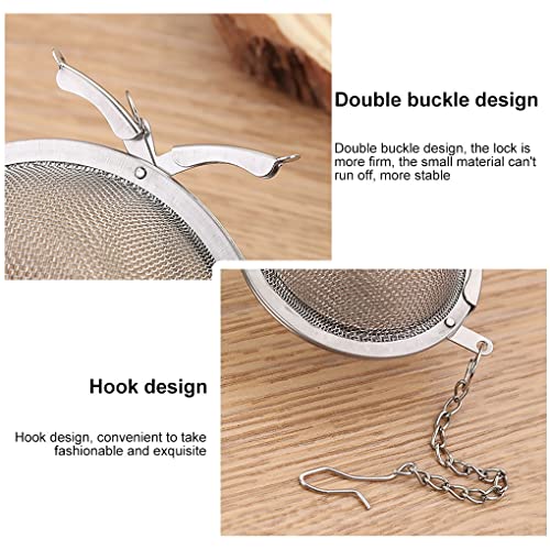 Mockery Stainless Steel Mesh Tea Ball with Chain Tea Infuser Strainers Interval Diffuser Infuser Filters for Loose Leaf Tea, Herbal, Spices, Seasonings, Drain, Rinse, Coffee, Rice (Small) - Image 2