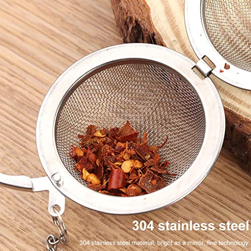 Mockery Stainless Steel Mesh Tea Ball with Chain Tea Infuser Strainers Interval Diffuser Infuser Filters for Loose Leaf Tea, Herbal, Spices, Seasonings, Drain, Rinse, Coffee, Rice (Small) - Image 3