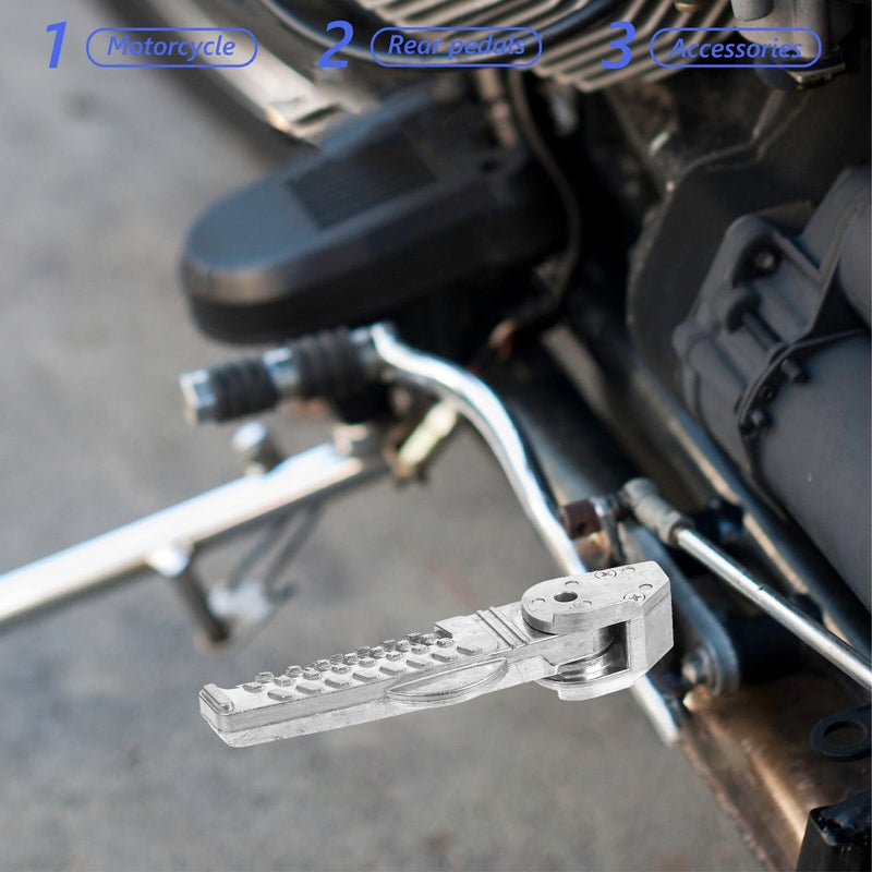 Folding Motorcycle Rear Foot Pegs Elevated Footrests Black Comfortable Riding Reduced Ground Contact - Image 3