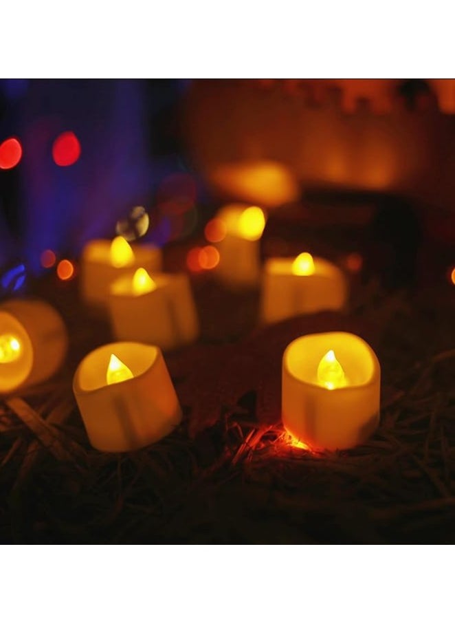 Generic - Beichi Upgraded LED Tea Lights Bulk, Set of 24 Flameless Fake Realistic Tea Lights Votive Candles Battery Operated, Electric Flickering Decor, Amber Yellow Mini LED Candles Melted Edge Design - Image 1