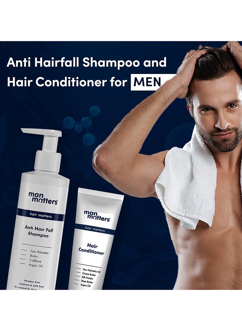 Man Matters Anti Hair Fall Shampoo And Conditioner For Men - Dht Blocker Helps In Deep Nourishment And Frizzy-Free Hair - Sls & Paraben Free - Pack Of 2 (300ml Shampoo And 90mlConditioner) - Image 4