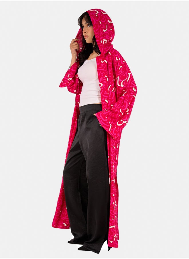 Clue Arabic Letters Hooded Kimono  - Image 3