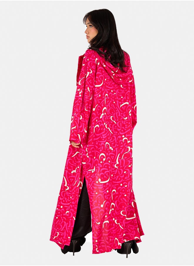 Clue Arabic Letters Hooded Kimono  - Image 4