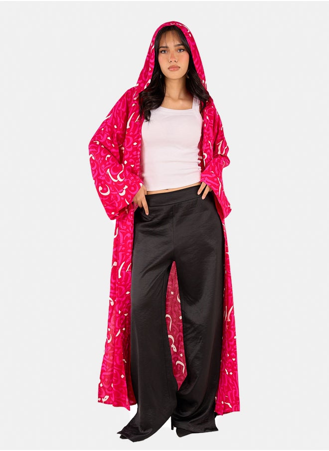 Clue Arabic Letters Hooded Kimono  - Image 5