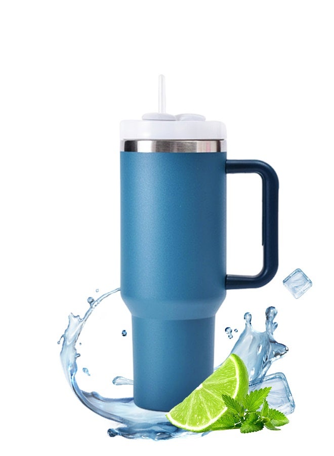 40oz Stainless Steel Vacuum Insulated Tumbler with Lid and Straw for Water, Iced Tea or Coffee, Smoothie and More 40 OZ - Image 1